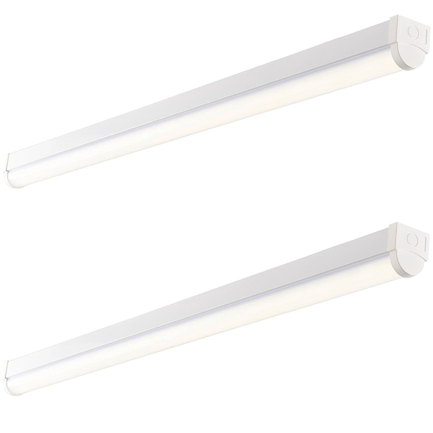 2 PACK 5ft High Lumen Batten Light 65.5W Cool LED Gloss & Opal
