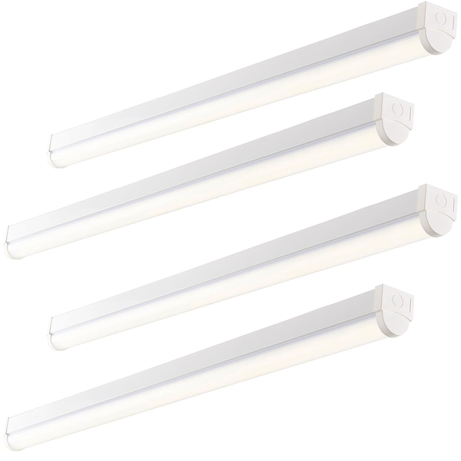 4 PACK 5ft High Lumen Batten Light 65.5W Cool LED Gloss & Opal