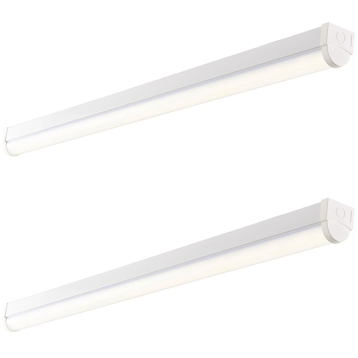 2 PACK 5ft Emergency Batten Light 41W Cool LED Gloss & Opal