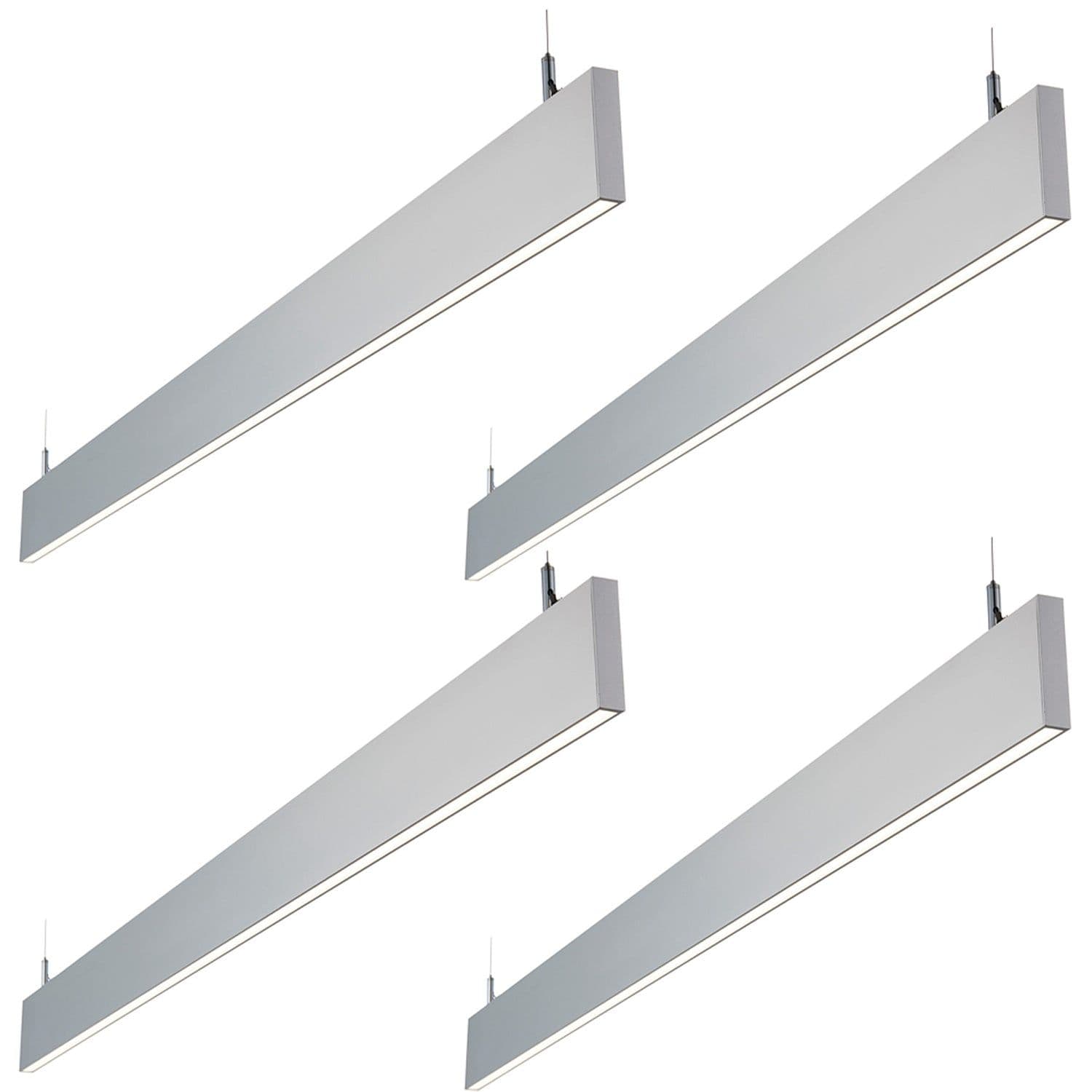 4 PACK Slim Commercial Suspension Light 1500mm x 20mm 40W Cool LED
