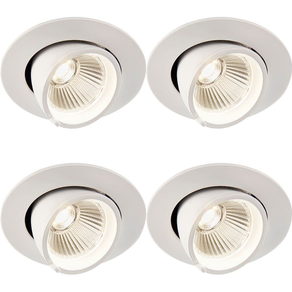 4 PACK Fully Adjustable Ceiling Downlight 9W Cool LED Matt