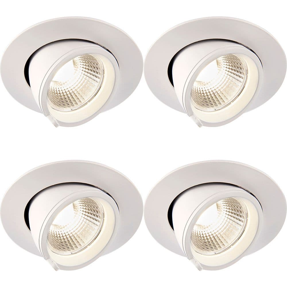 4 PACK Fully Adjustable Ceiling Downlight 15W Cool LED Matt