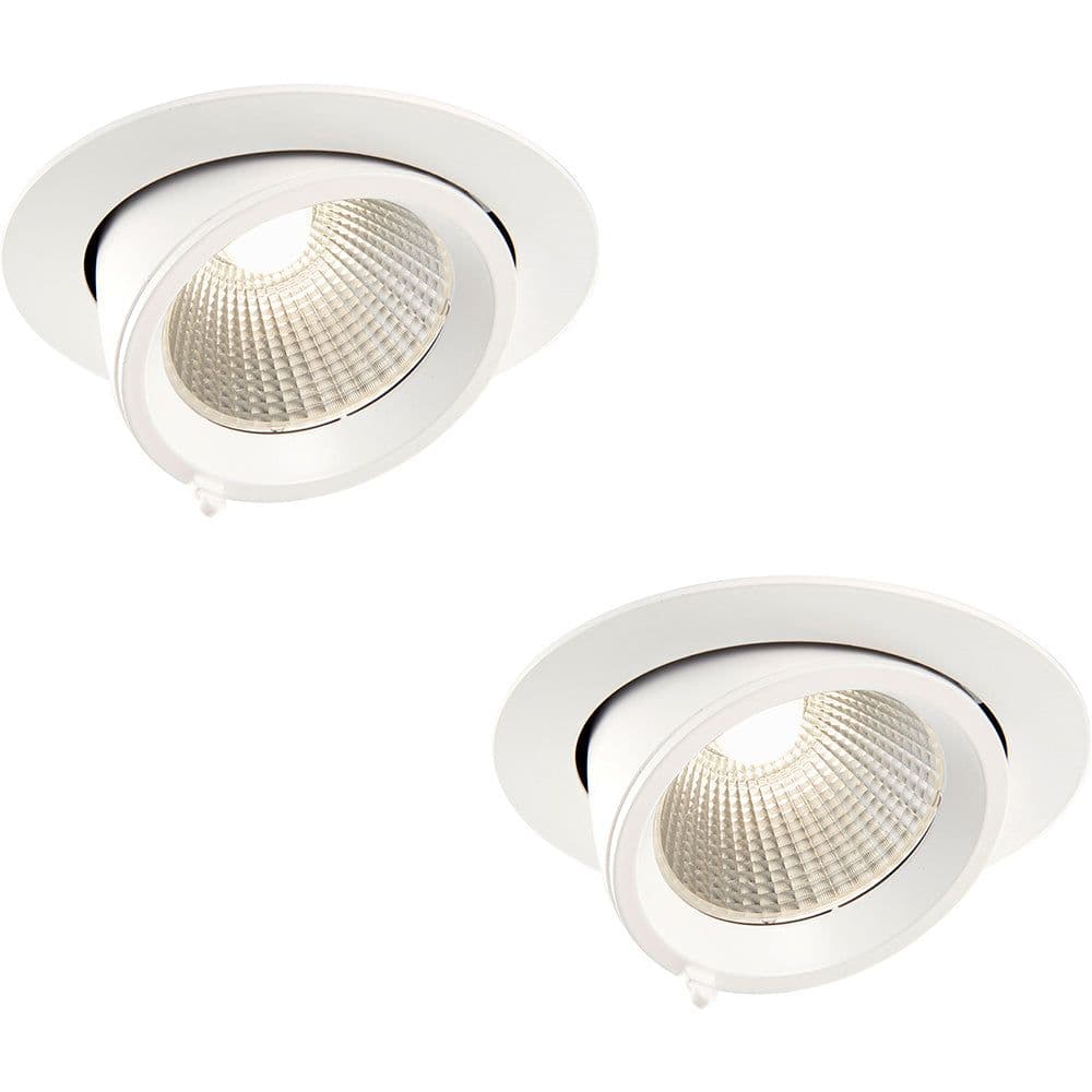 2 PACK Fully Adjustable Ceiling Downlight 30W Cool LED Matt