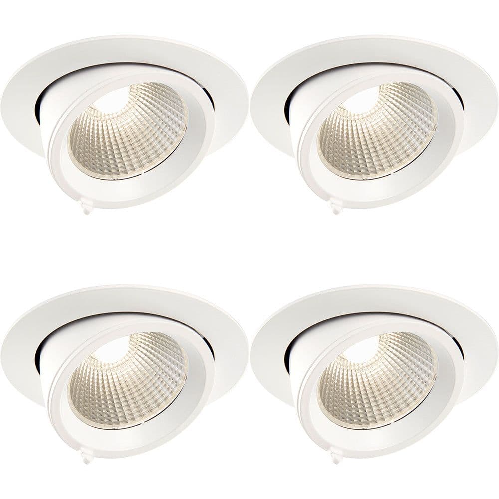 4 PACK Fully Adjustable Ceiling Downlight 30W Cool LED Matt