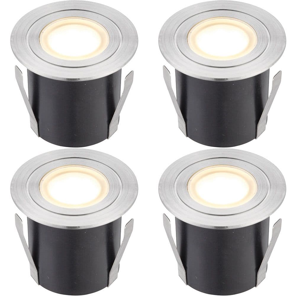 4 PACK Recessed IP67 Guide Light 1.2W Warm LED Stainless Steel