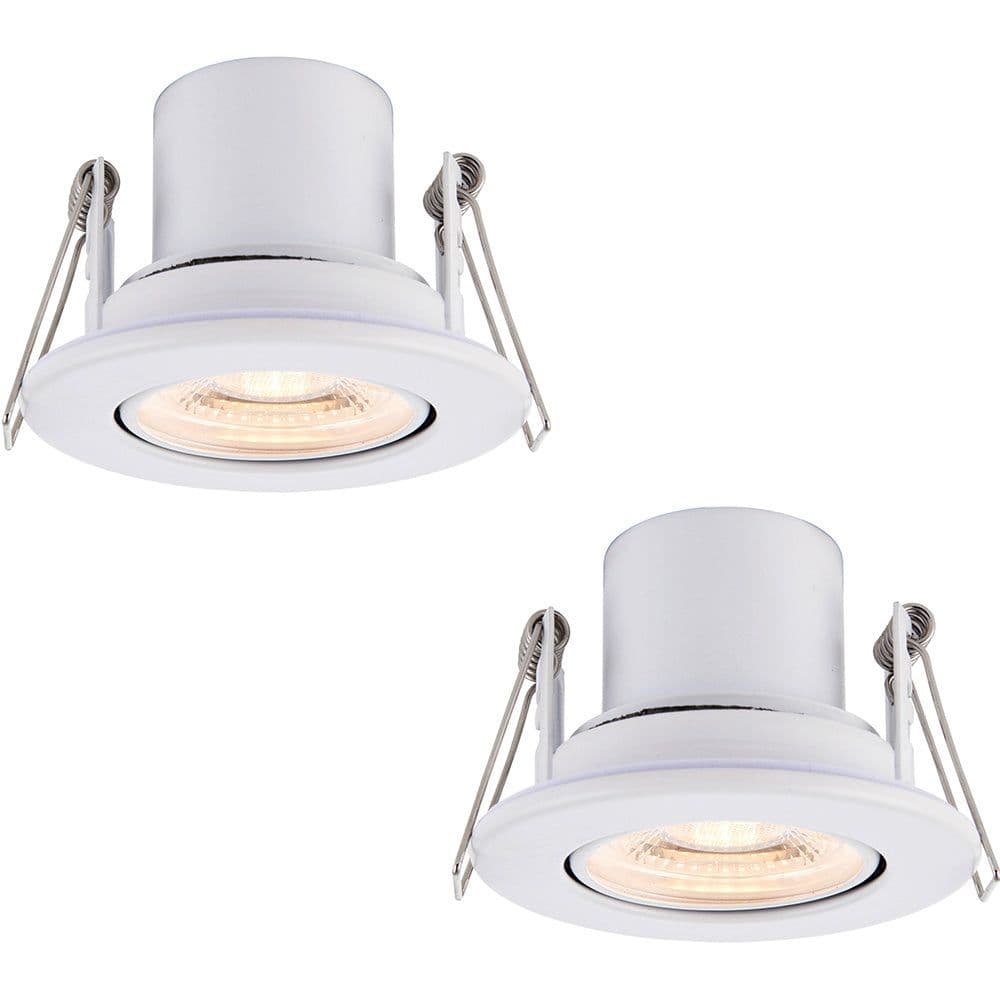 2 PACK Recessed Tiltable Ceiling Downlight 8.5W Warm LED Matt