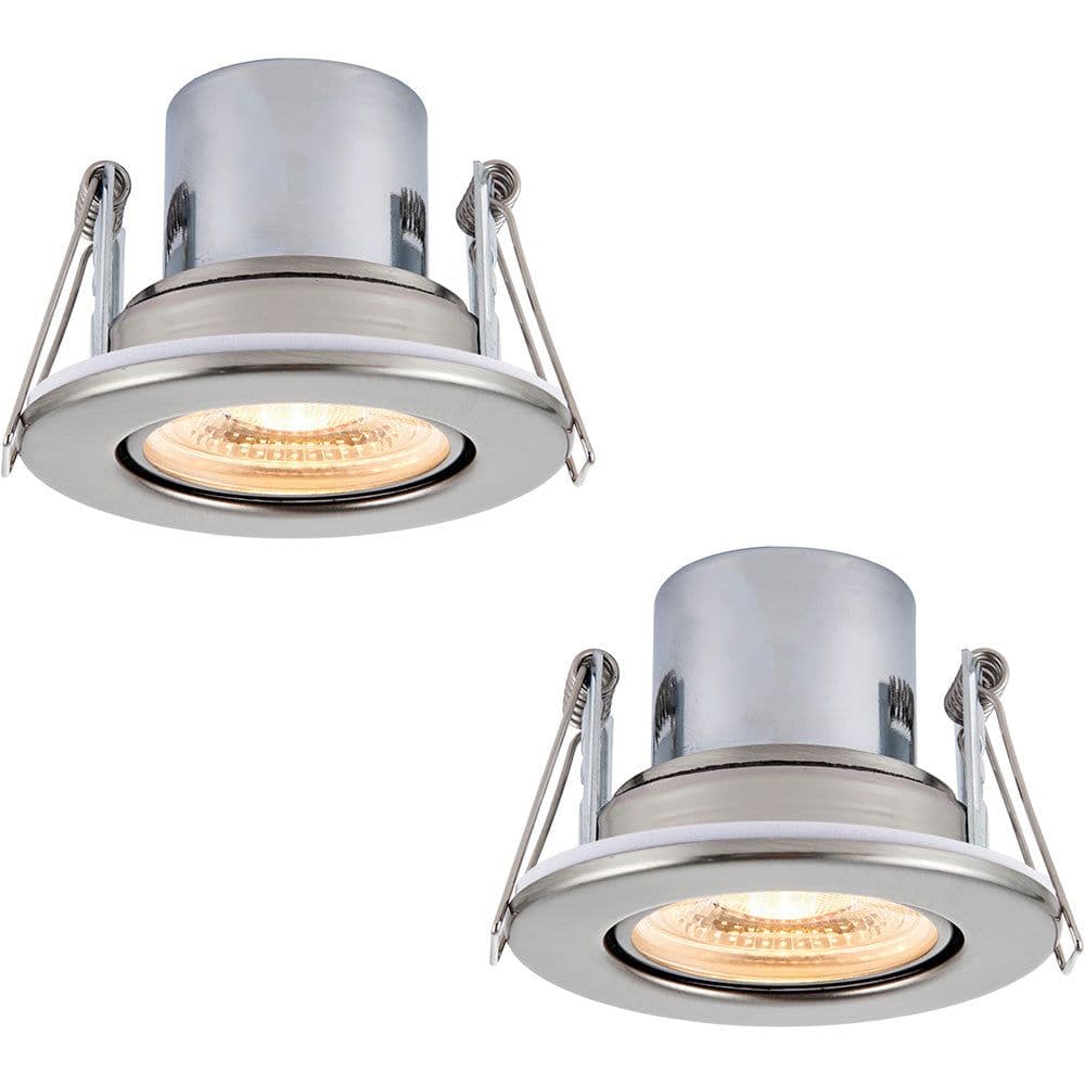 2 PACK Recessed Tiltable Ceiling Downlight 8.5W Warm LED Satin Nickel