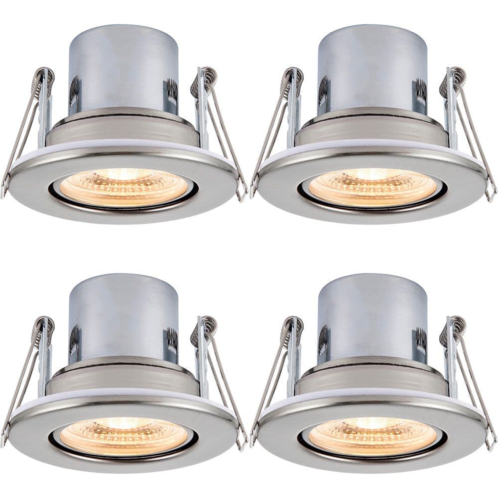 4 PACK Recessed Tiltable Ceiling Downlight 8.5W Warm LED Satin Nickel