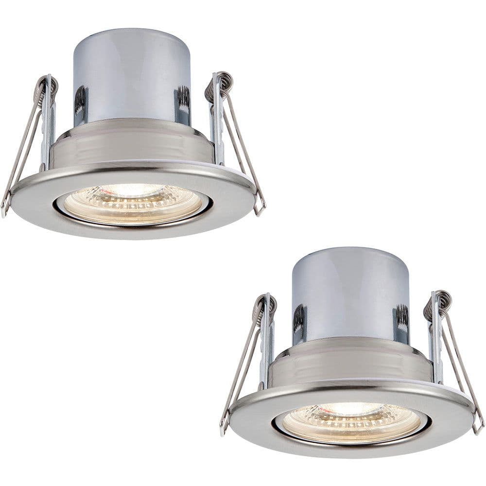 2 PACK Recessed Tiltable Ceiling Downlight 8.5W Cool LED Satin Nickel