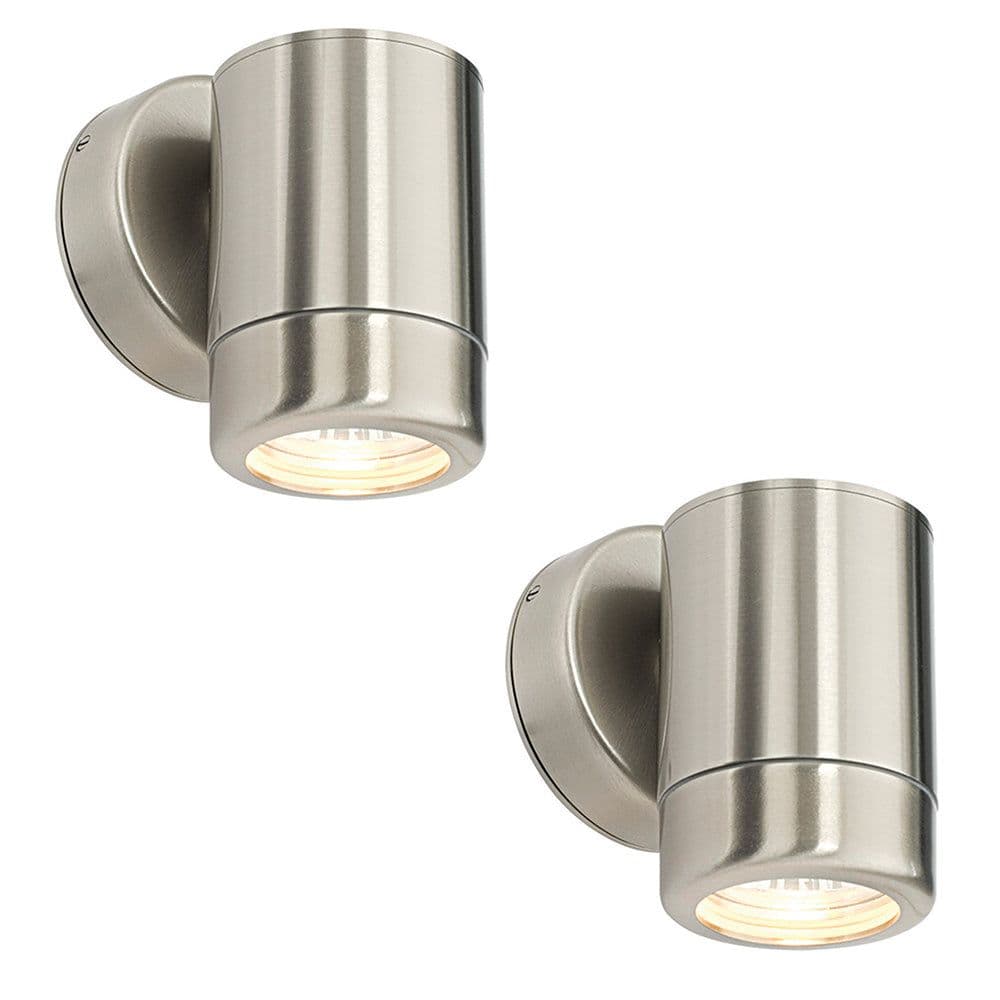 2 PACK Dimmable Outdoor IP65 Wall Downlight 7W GU10 LED Stainless Steel
