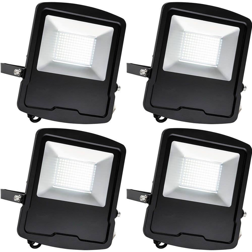 4 PACK Slim Outdoor IP65 Floodlight 100W Daylight LED High Output