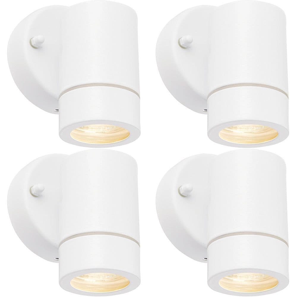 4 PACK Dimmable Outdoor IP44 Downlight 7W GU10 LED Gloss & Glass