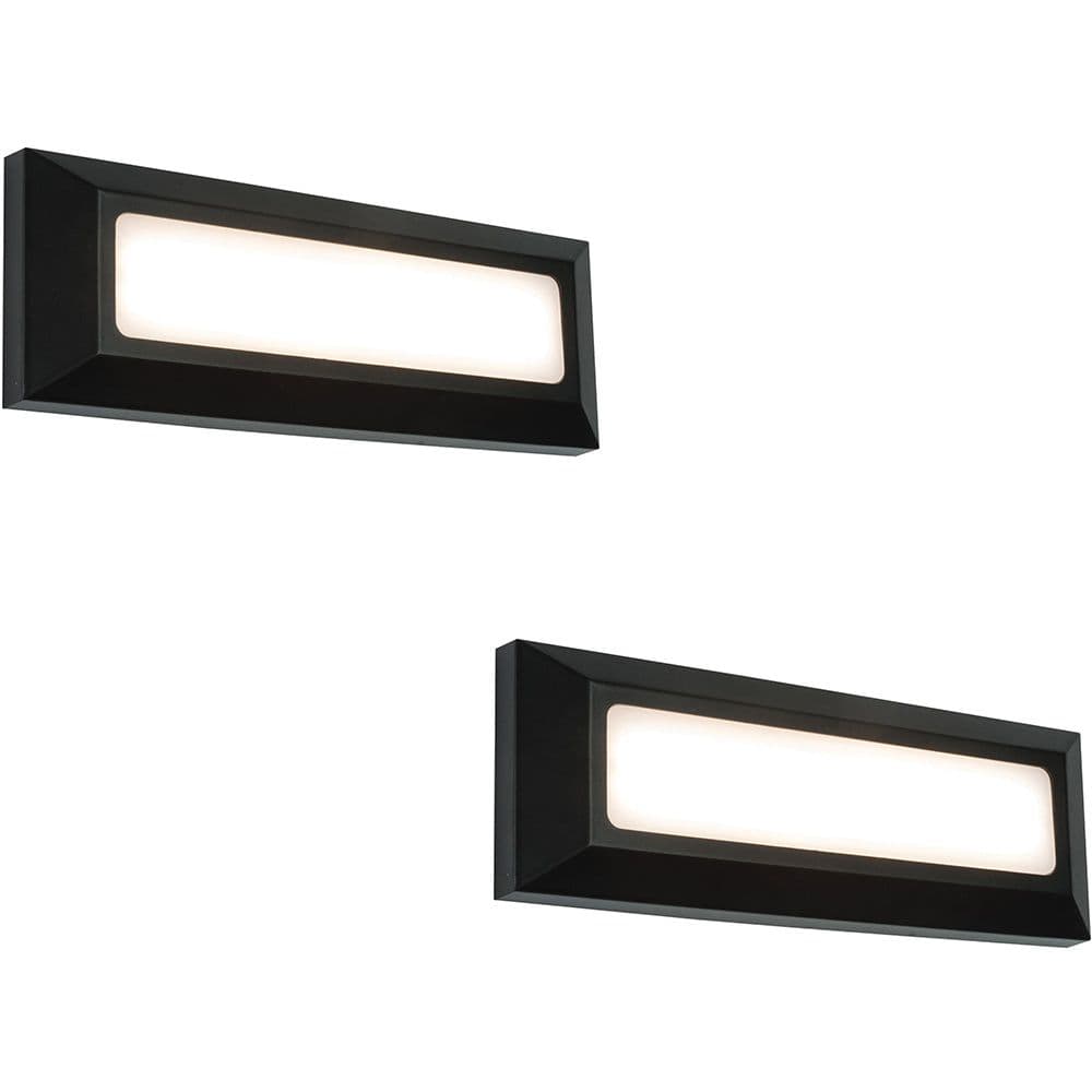 2 PACK Outdoor IP65 Pathway Guide Light Direct 3W Warm White LED ABS
