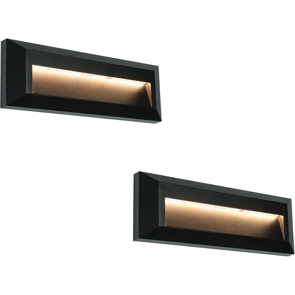 2 PACK Outdoor Pathway Guide Light Indirect 2W Warm White LED ABS