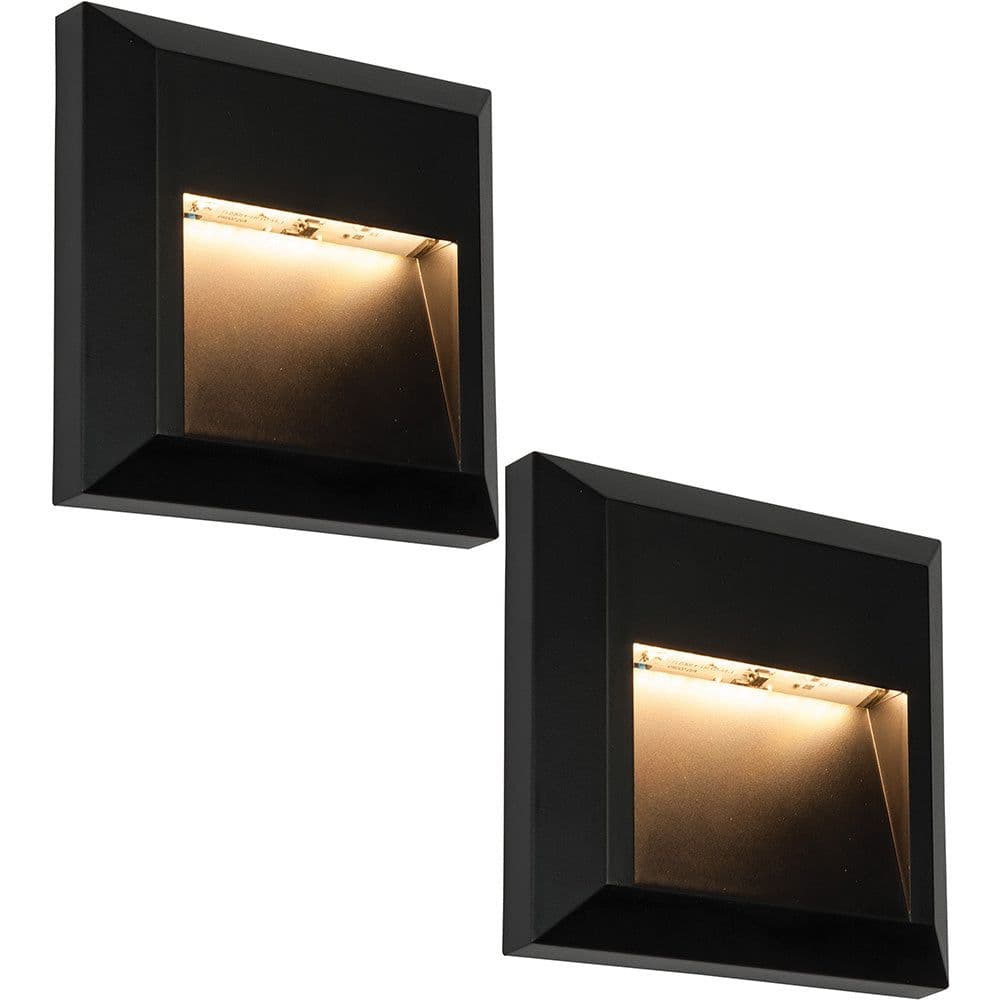 2 PACK Square IP65 Guide Light Indirect 1.1W Warm White LED ABS