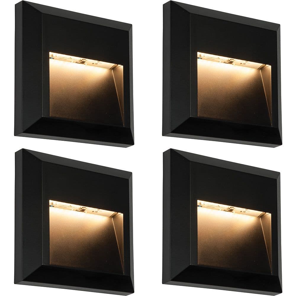 4 PACK Square IP65 Guide Light Indirect 1.1W Warm White LED ABS