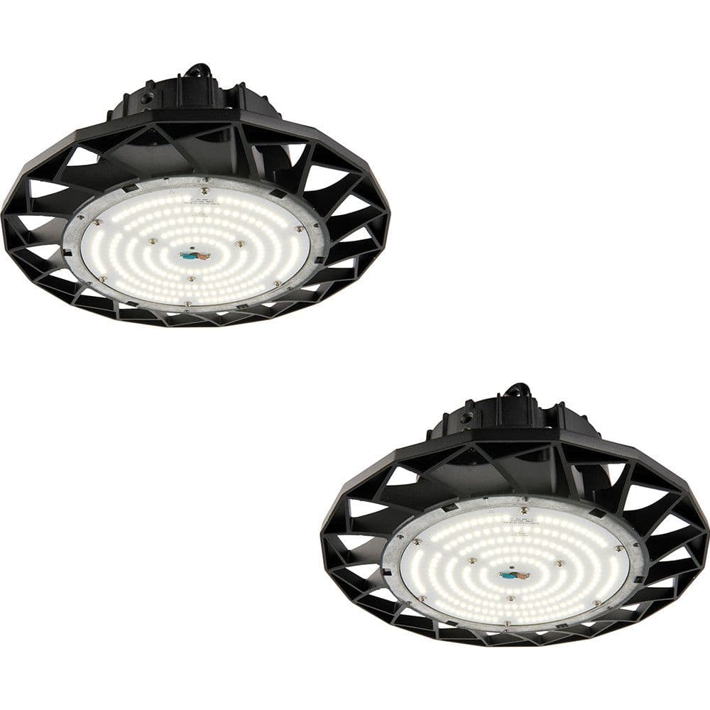 2 PACK High Bay Emergency Pendant Light 150W Daylight White LED Matt