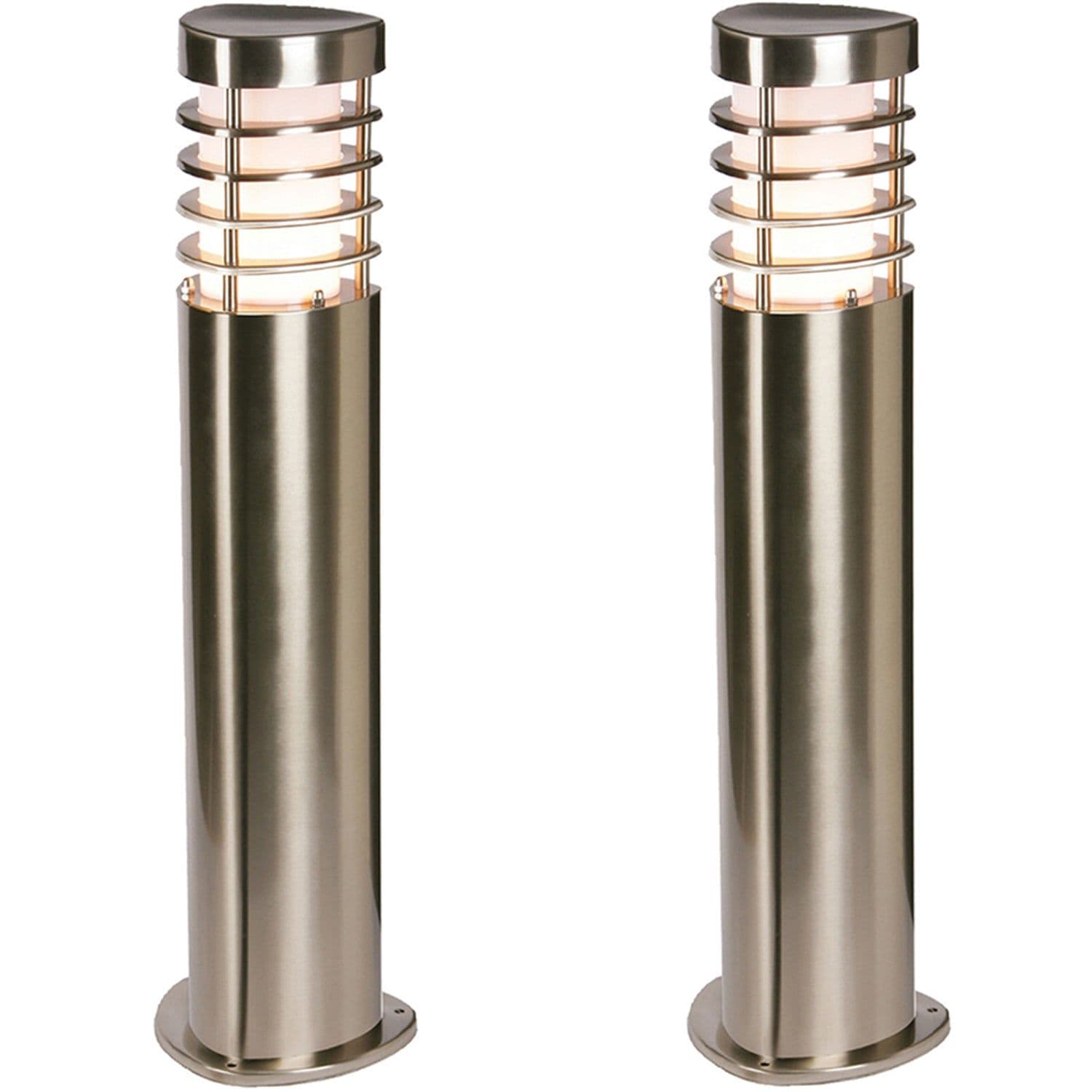 2 PACK Modern Outdoor Stainless Steel Post Light 10.5W E27 LED 500mm Height
