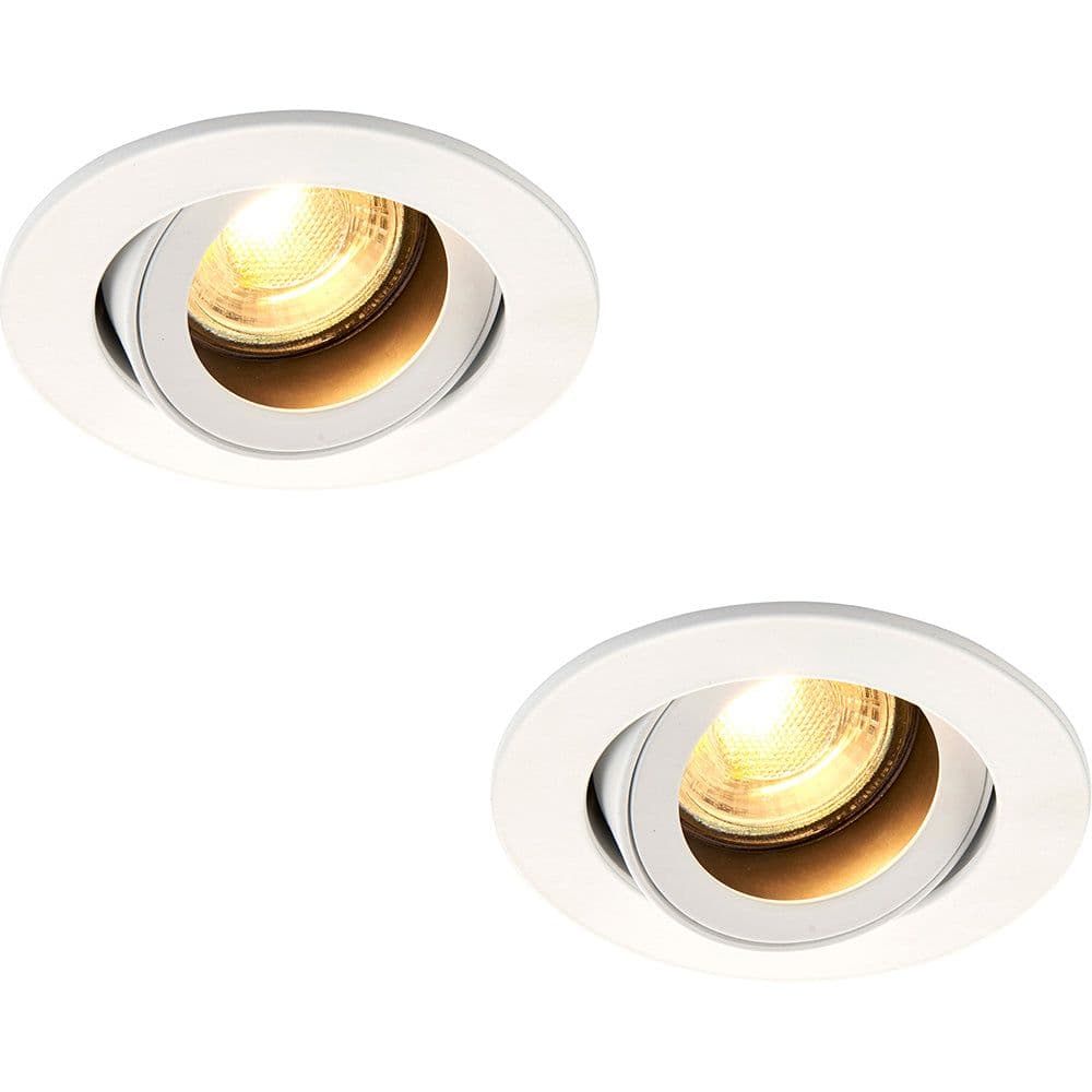 2 PACK Recessed Tiltable Ceiling Downlight 50W GU10 Reflector Matt