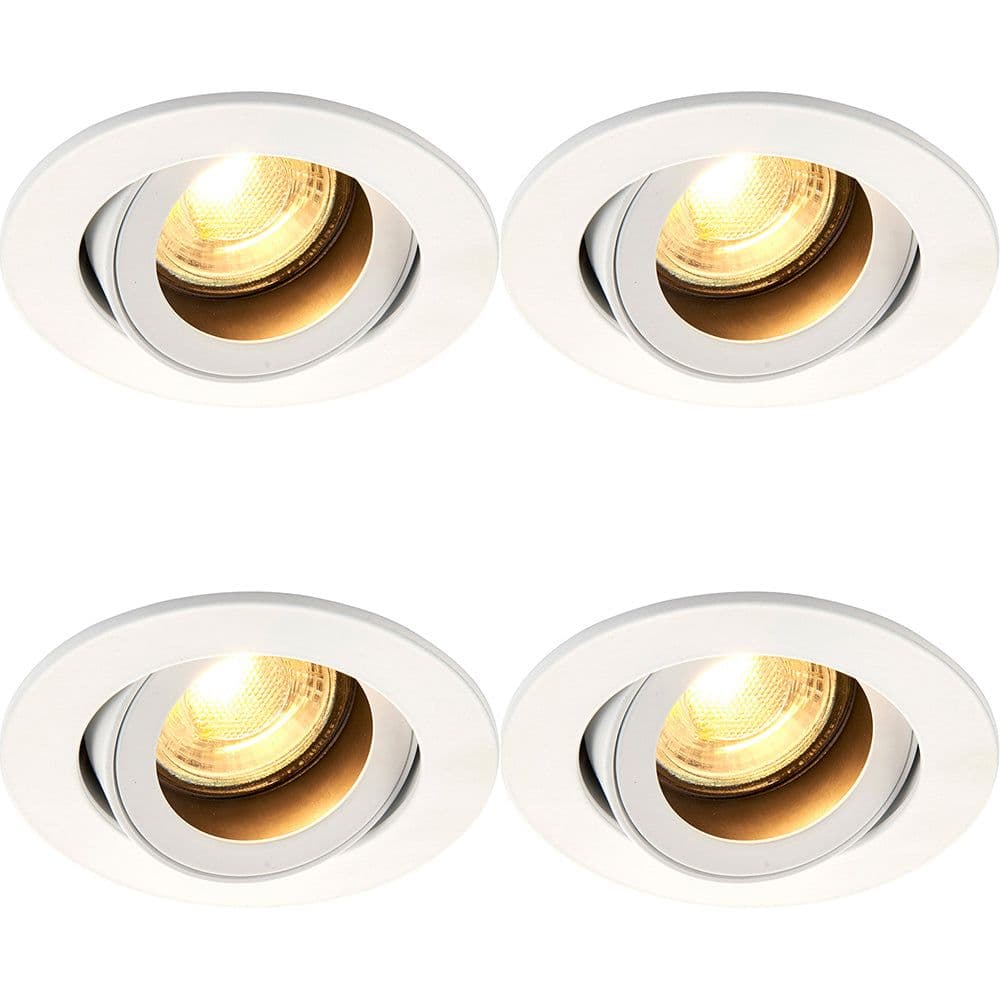 4 PACK Recessed Tiltable Ceiling Downlight 50W GU10 Reflector Matt