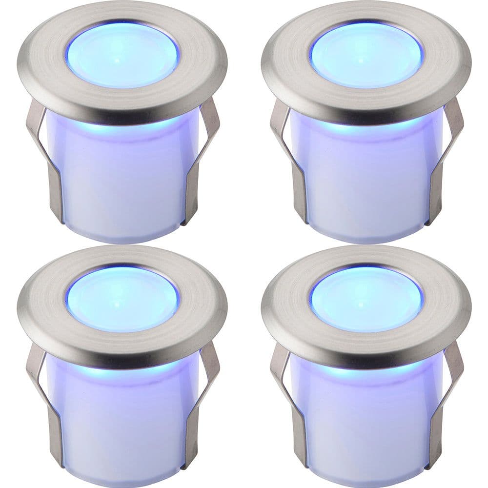 4 PACK Recessed Decking IP67 Guide Light 0.8W LED Stainless Steel