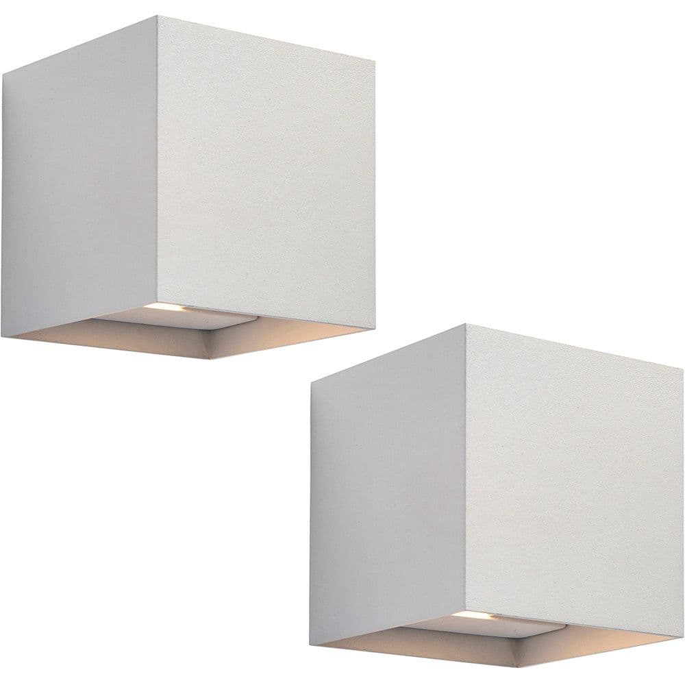 2 PACK Up & Down Twin Outdoor Wall Light 2 x 5.5W CCT LED Matt