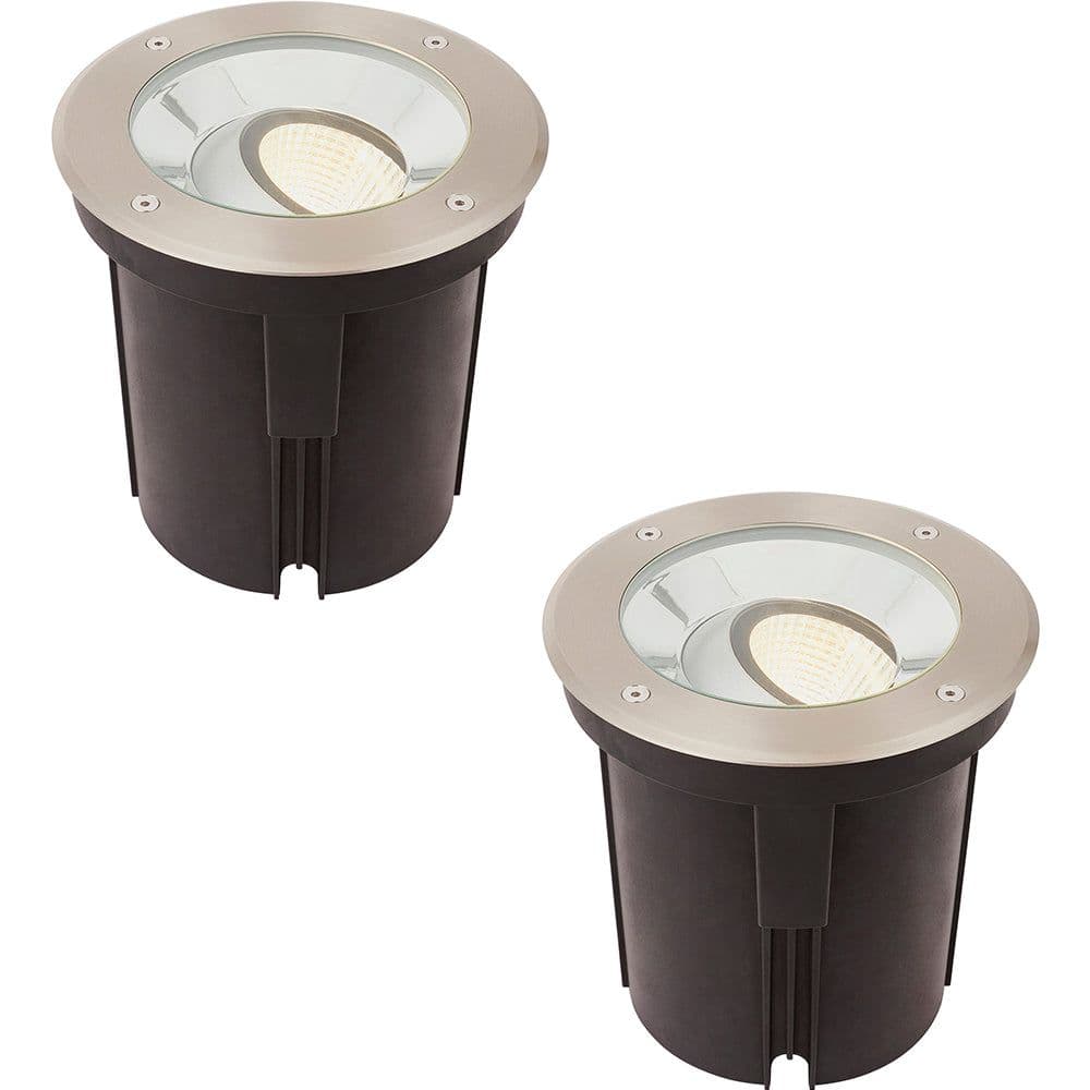 2 PACK Stainless Steel IP67 Ground Light 16.5W Warm Tilting Head LED