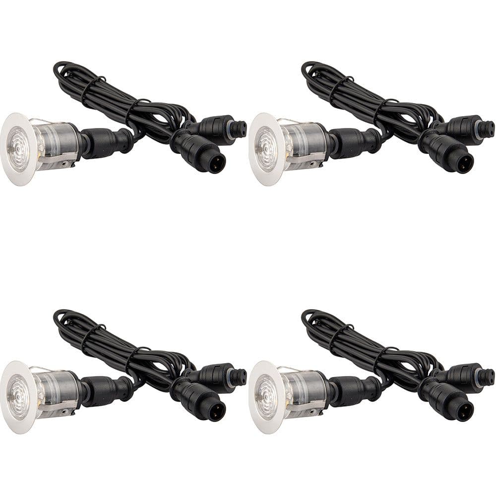 4 PACK Single Recessed 35mm Decking Light Module - 0.65W CCT LED - Steel