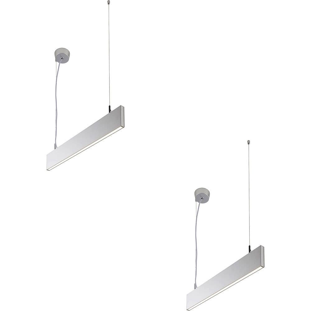 2 PACK Slim Commercial Suspension Light 610mm x 20mm 25W Cool LED