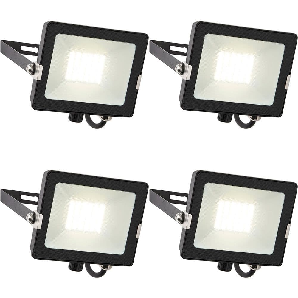 4 PACK Outdoor Waterproof LED Floodlight 30W Cool White LED Matt