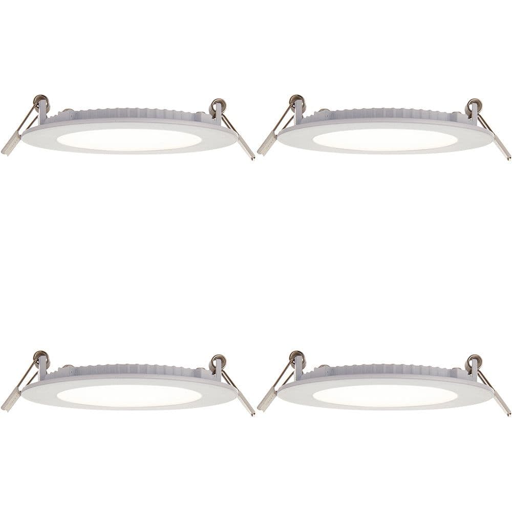 4 PACK Ultra Slim Recessed Ceiling Downlight 6W Cool LED IP44 Rated