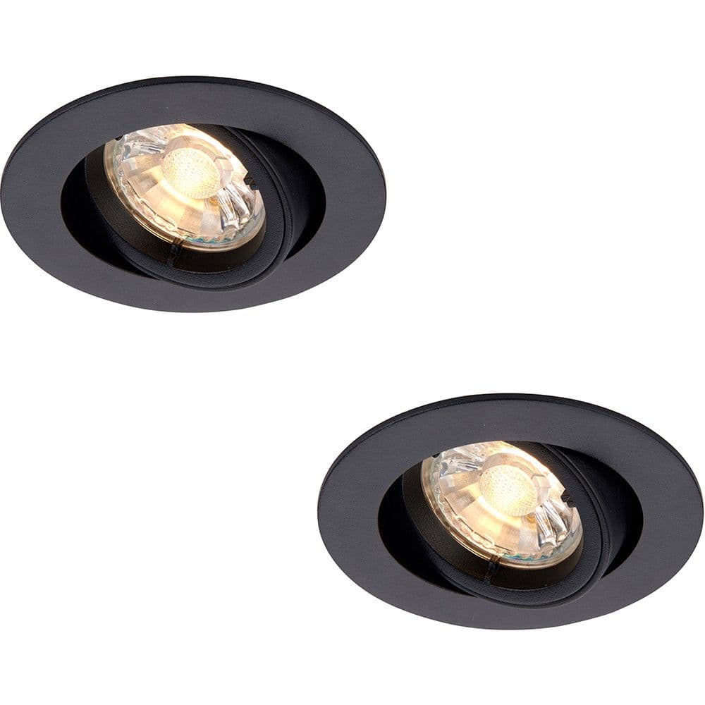2 PACK Directional Tilting Ceiling Downlight 50W GU10 Reflector Matt