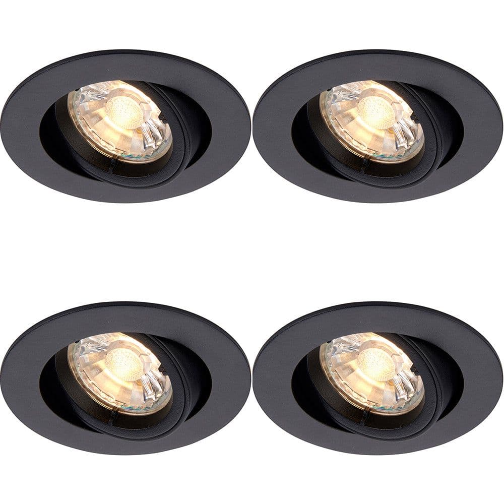 4 PACK Directional Tilting Ceiling Downlight 50W GU10 Reflector Matt