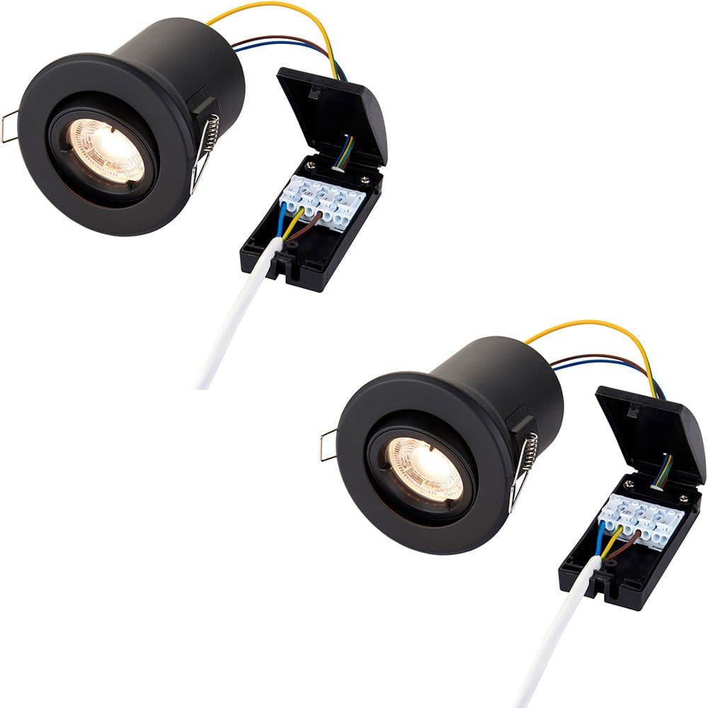 2 PACK Tiltable Recessed Ceiling Downlight 50W GU10 Reflector Fire Rated