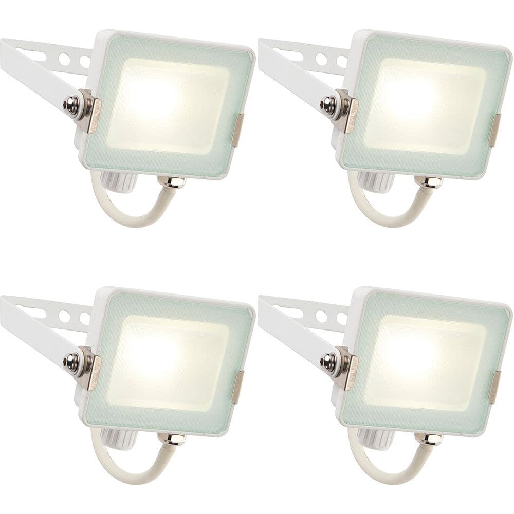 4 PACK Outdoor Waterproof LED Floodlight 10W Cool LED Matt
