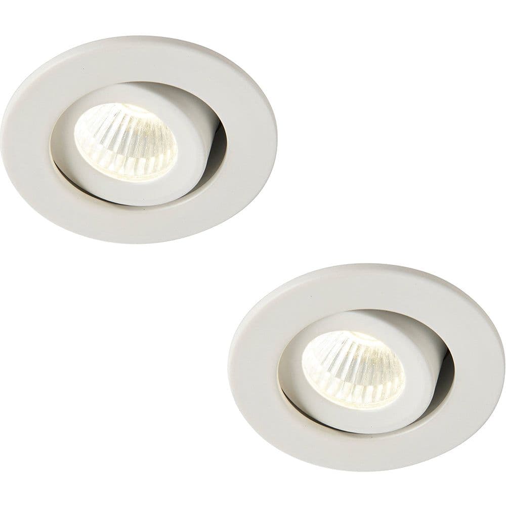 2 PACK Micro Adjustable Ceiling Downlight 4W Cool LED Matt