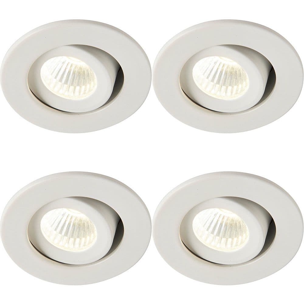 4 PACK Micro Adjustable Ceiling Downlight 4W Cool LED Matt
