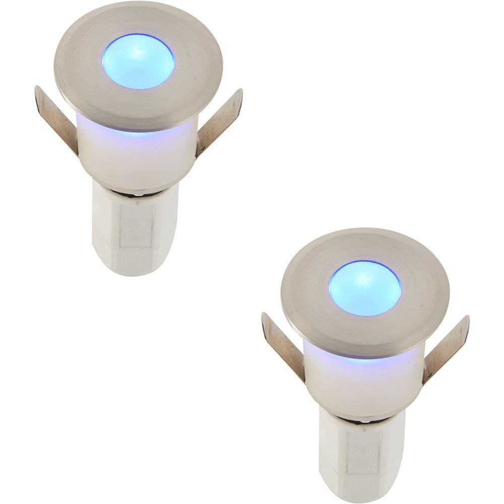 2 PACK Recessed Decking IP67 Guide Light 1.2W Light LED Satin Nickel