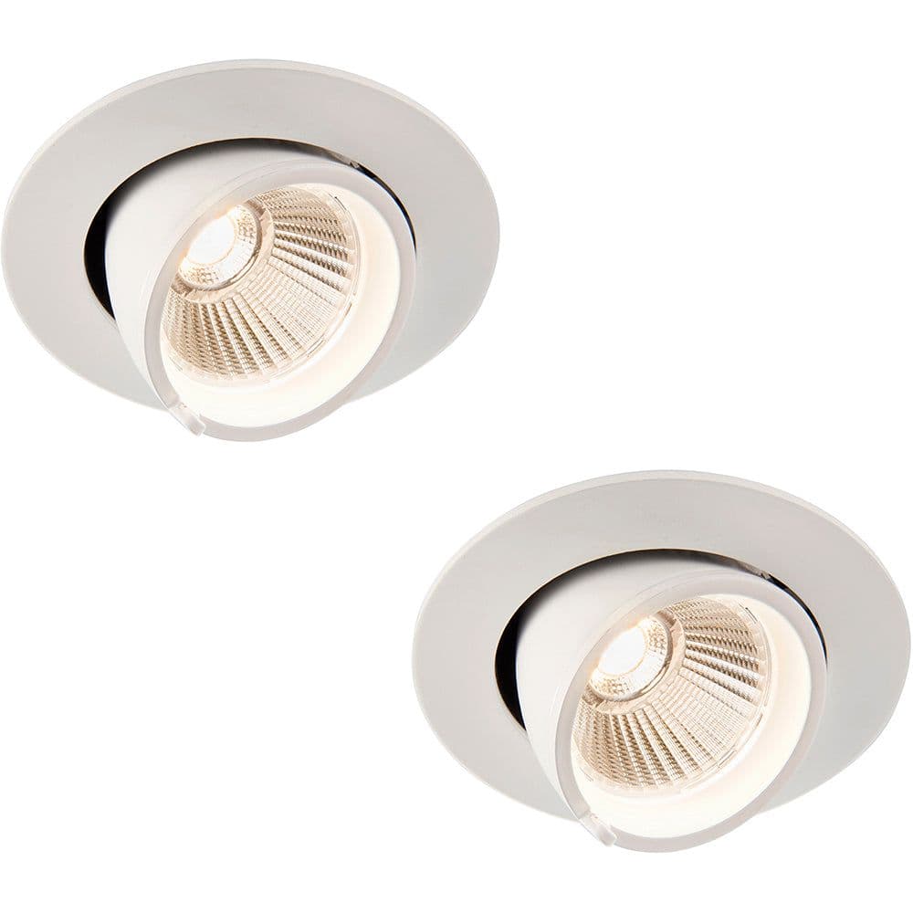 2 PACK Fully Adjustable Ceiling Downlight 9W Warm LED Matt