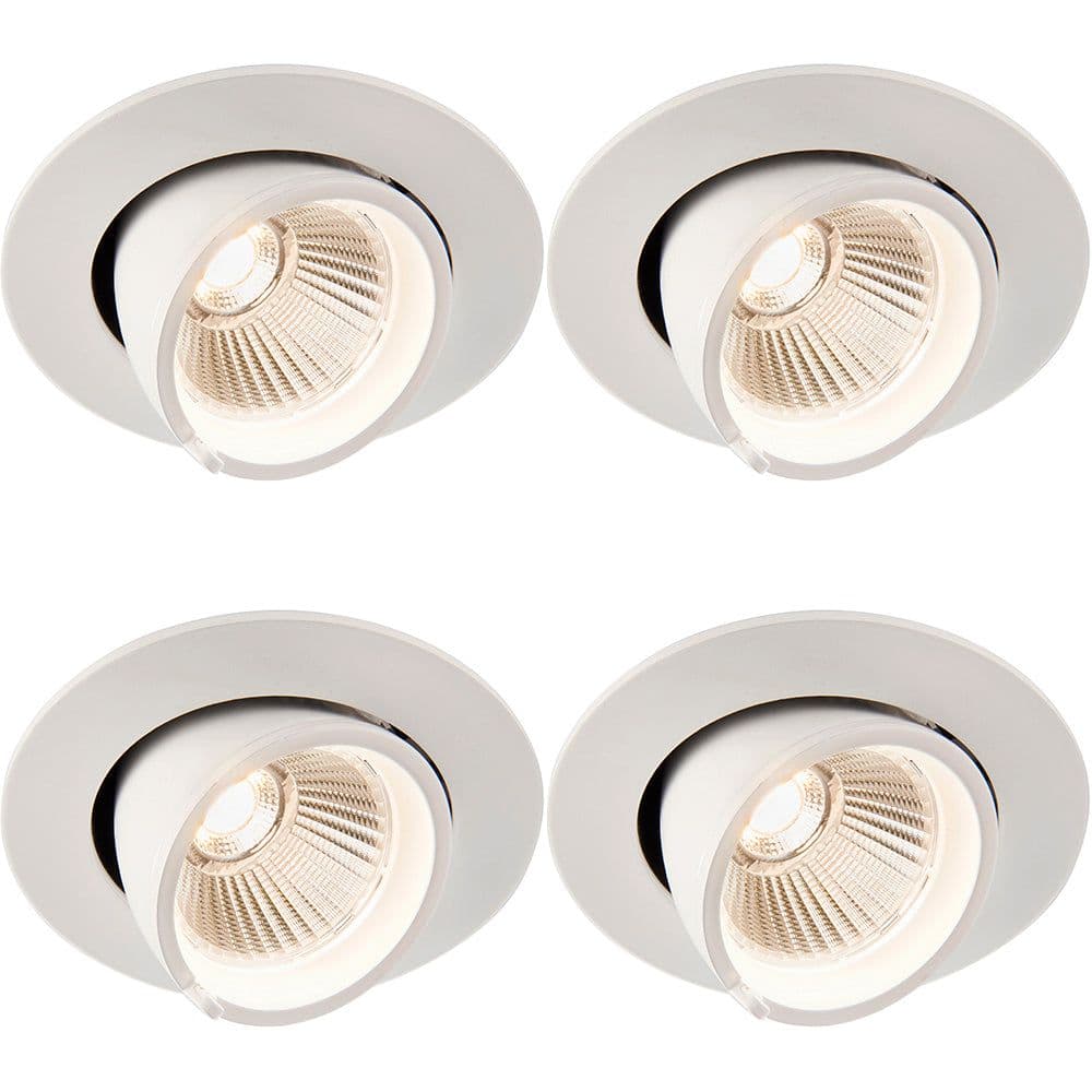 4 PACK Fully Adjustable Ceiling Downlight 9W Warm LED Matt