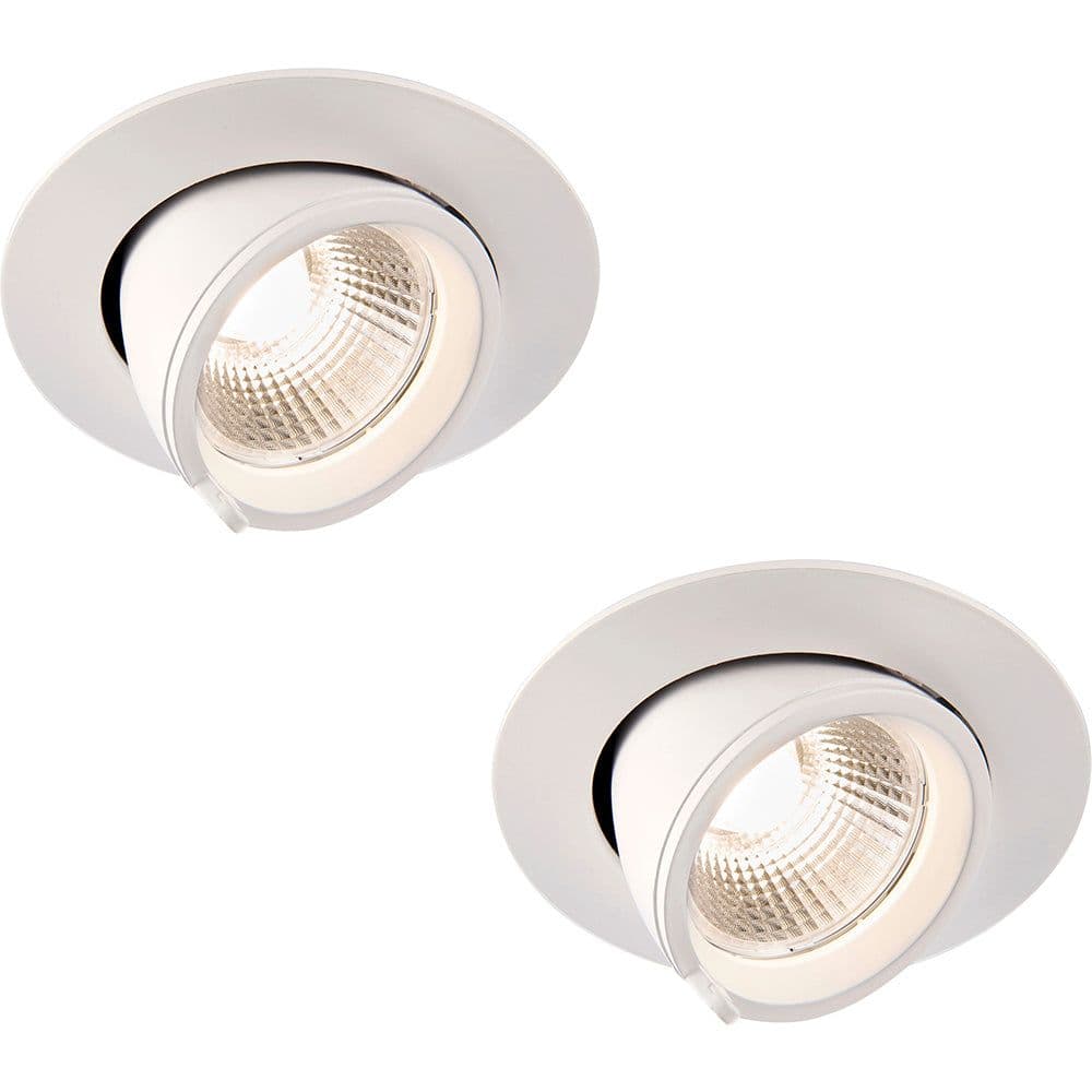 2 PACK Fully Adjustable Ceiling Downlight 15W Warm LED Matt