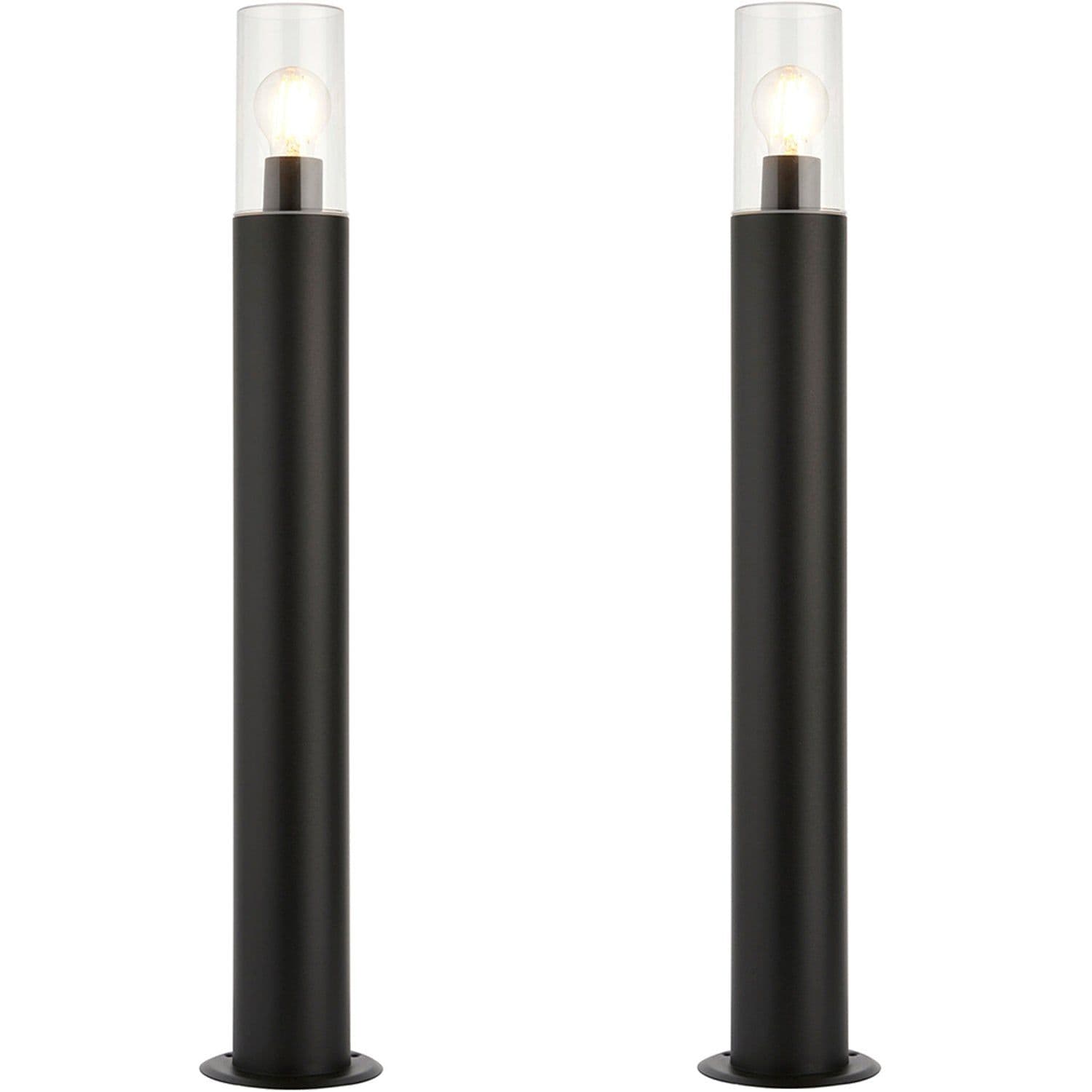 2 PACK Outdoor Bollard Post Light 15W E27 LED 800mm Height Stainless Steel