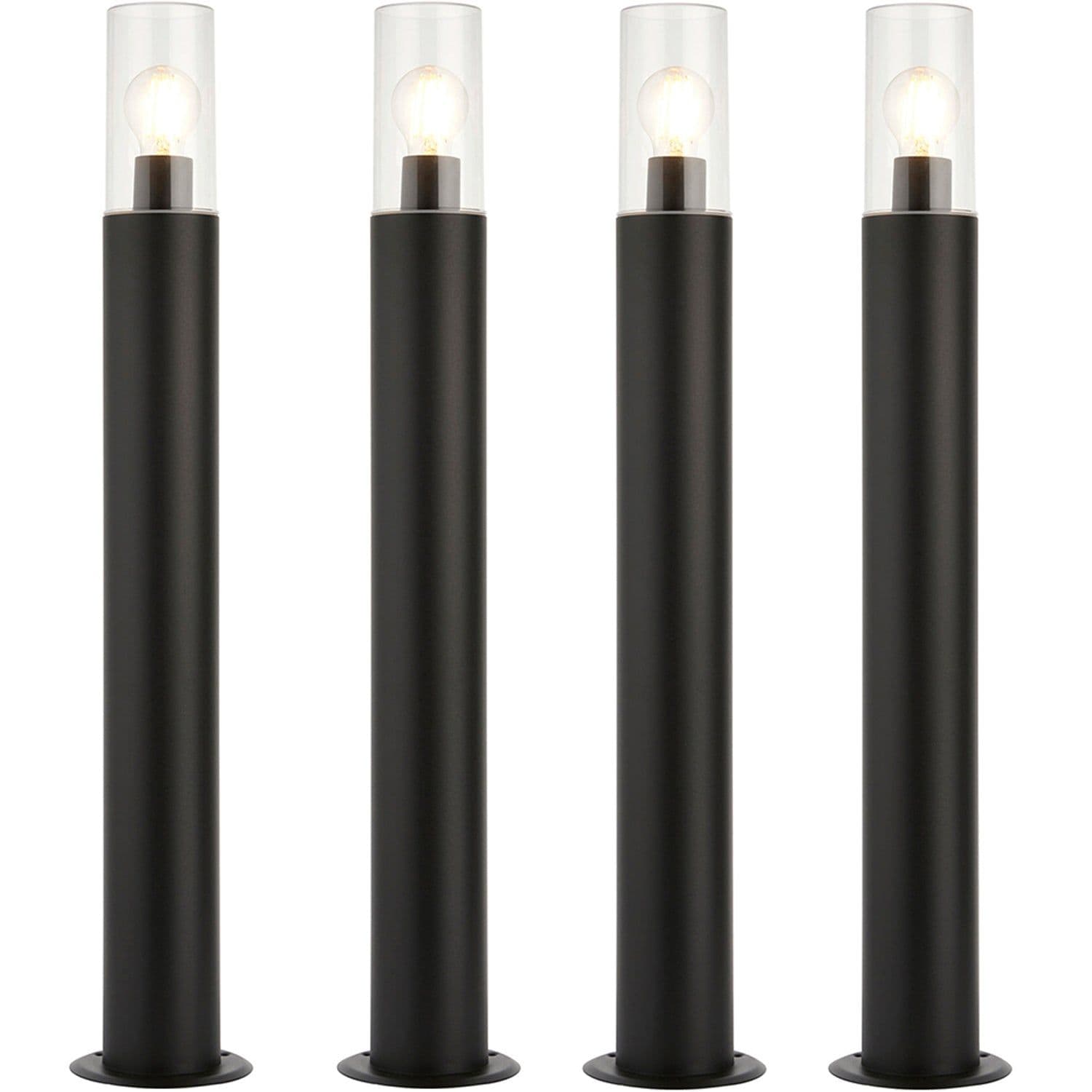 4 PACK Outdoor Bollard Post Light 15W E27 LED 800mm Height Stainless Steel