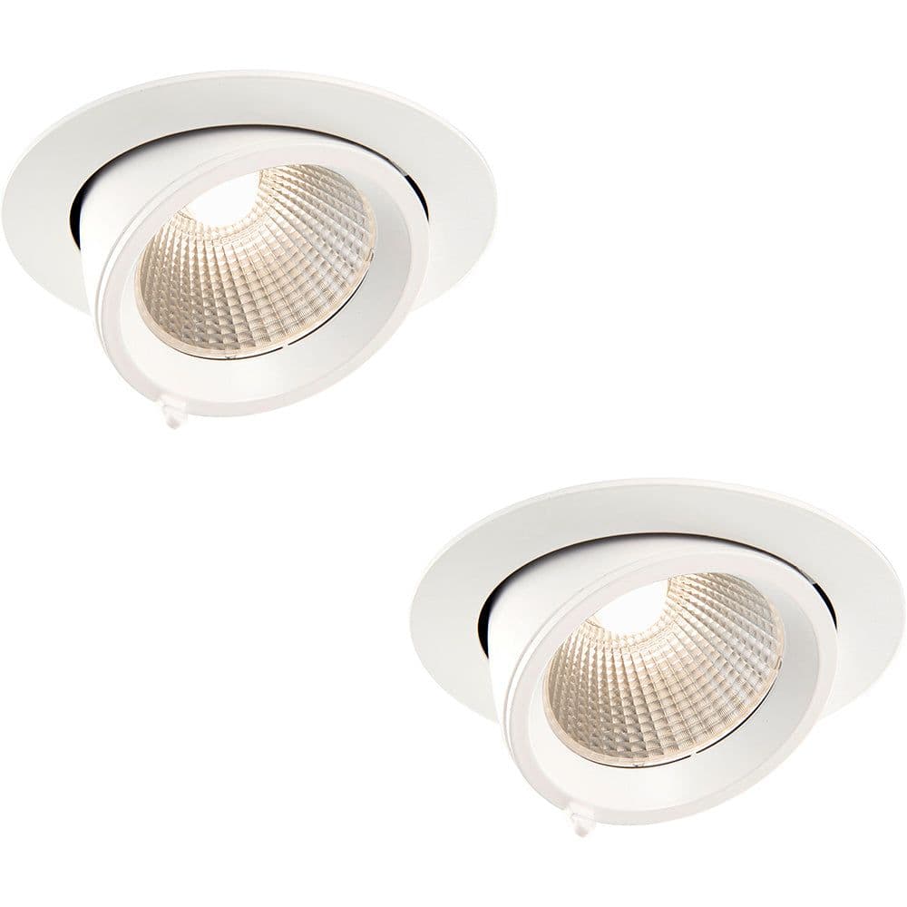 2 PACK Fully Adjustable Ceiling Downlight 30W Warm LED Matt