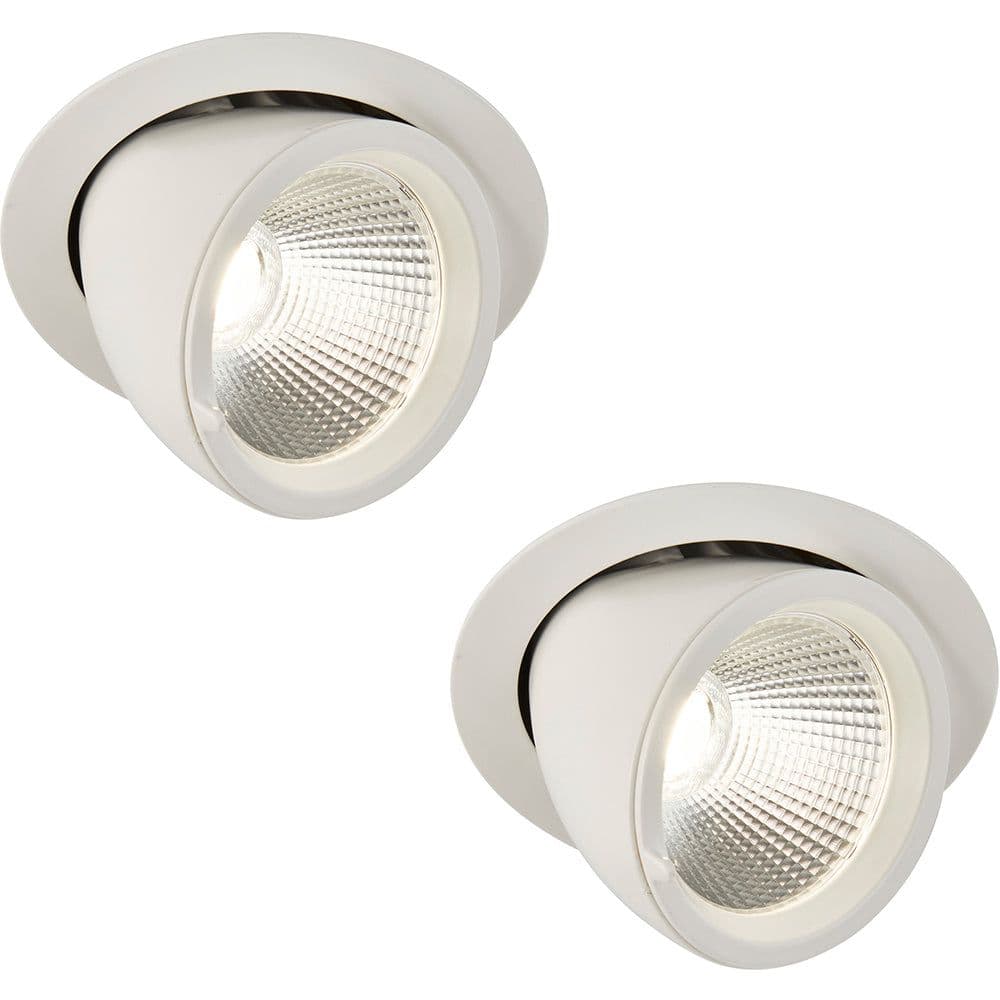 2 PACK Fully Adjustable Ceiling Downlight 36W Cool LED Matt