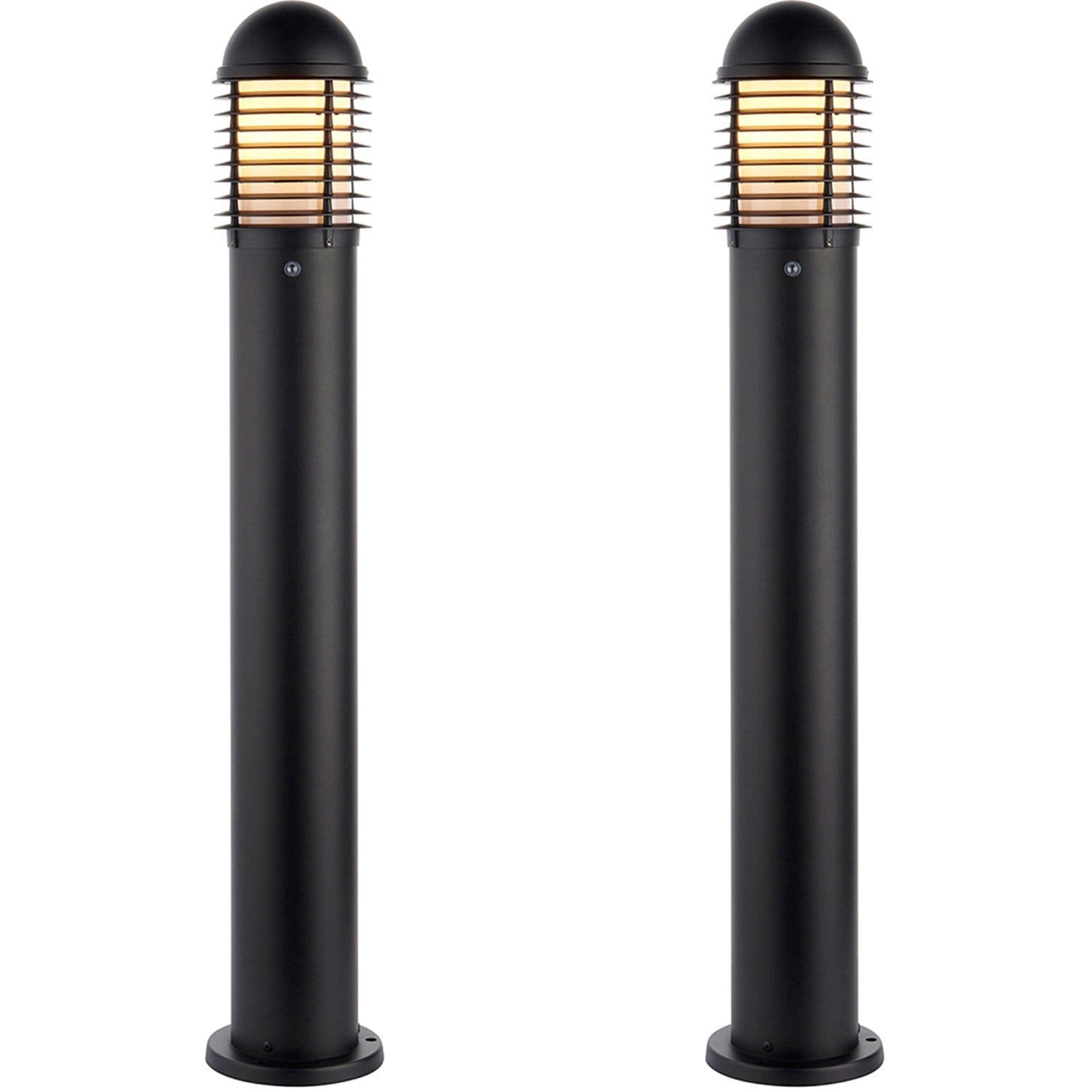 2 PACK Outdoor Bollard Post Light - 60W E27 GLS - 1000mm Height - Matt Black