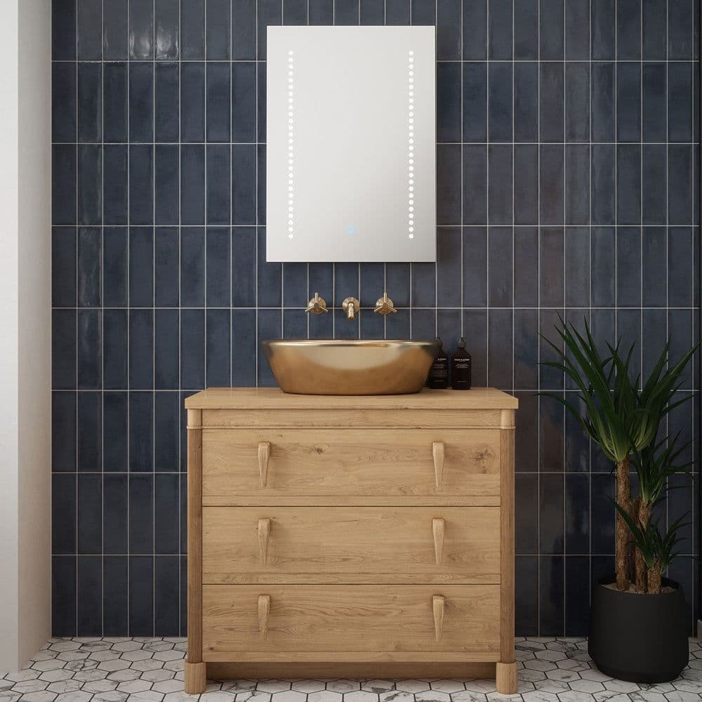500 x 700mm IP44 LED Bathroom Mirror Tunable Demister & Shaver Socket