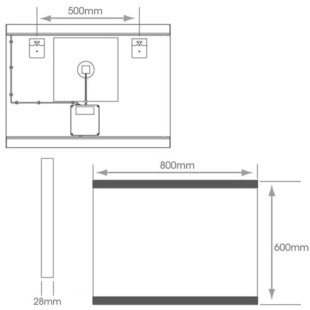 800 x 600mm LED Bathroom Mirror & Bluetooth Speaker IP44 Demister Tunable