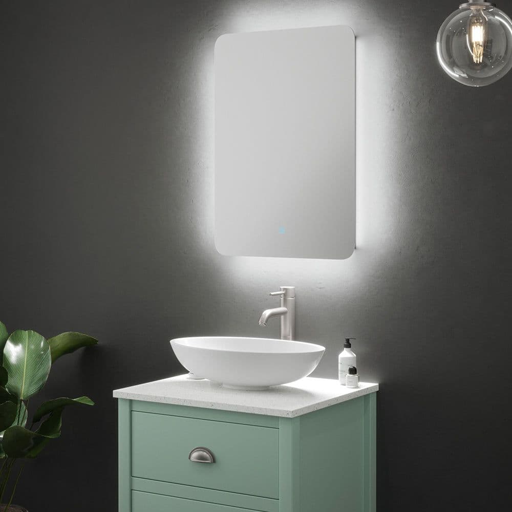 500 x 700mm IP44 Backlit Bathroom Mirror Demister & Shaver Socket Tunable LED