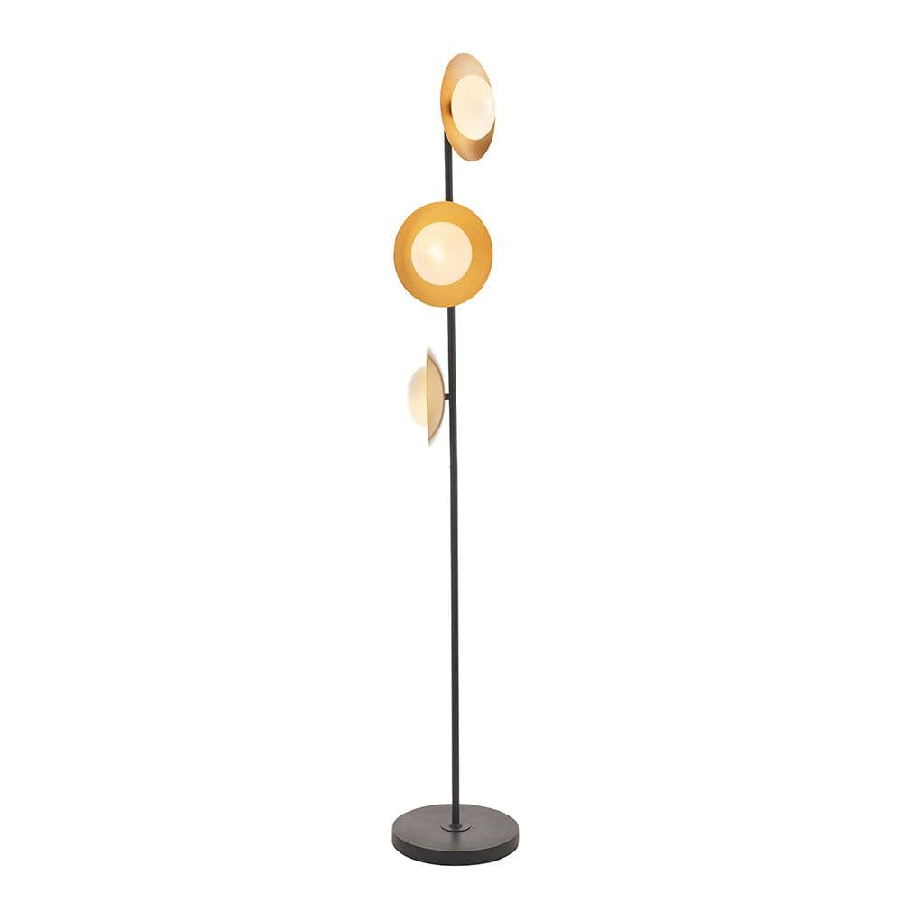 1560mm Freestanding Floor Lamp Light & Bronze Dish Design Opal Glass